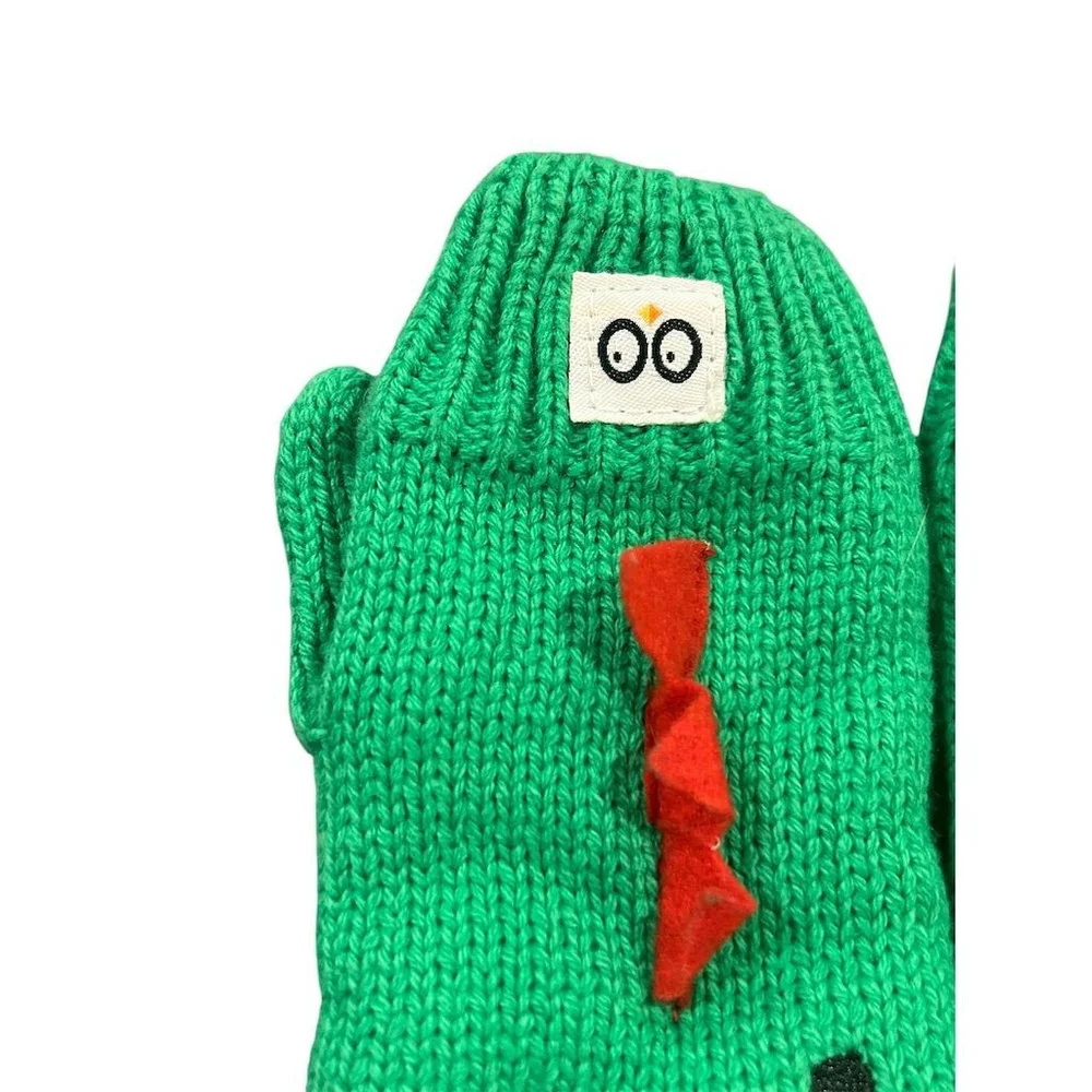 Zoocchini Devin The Dinosaur Green Knit Mittens 6-12 Months
